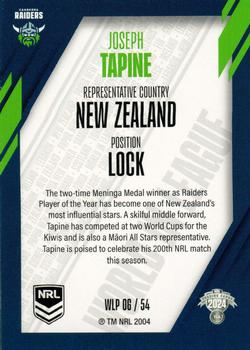 2024 NRL Traders Titanium - World In League Parallel #WLP06 Joseph Tapine Back